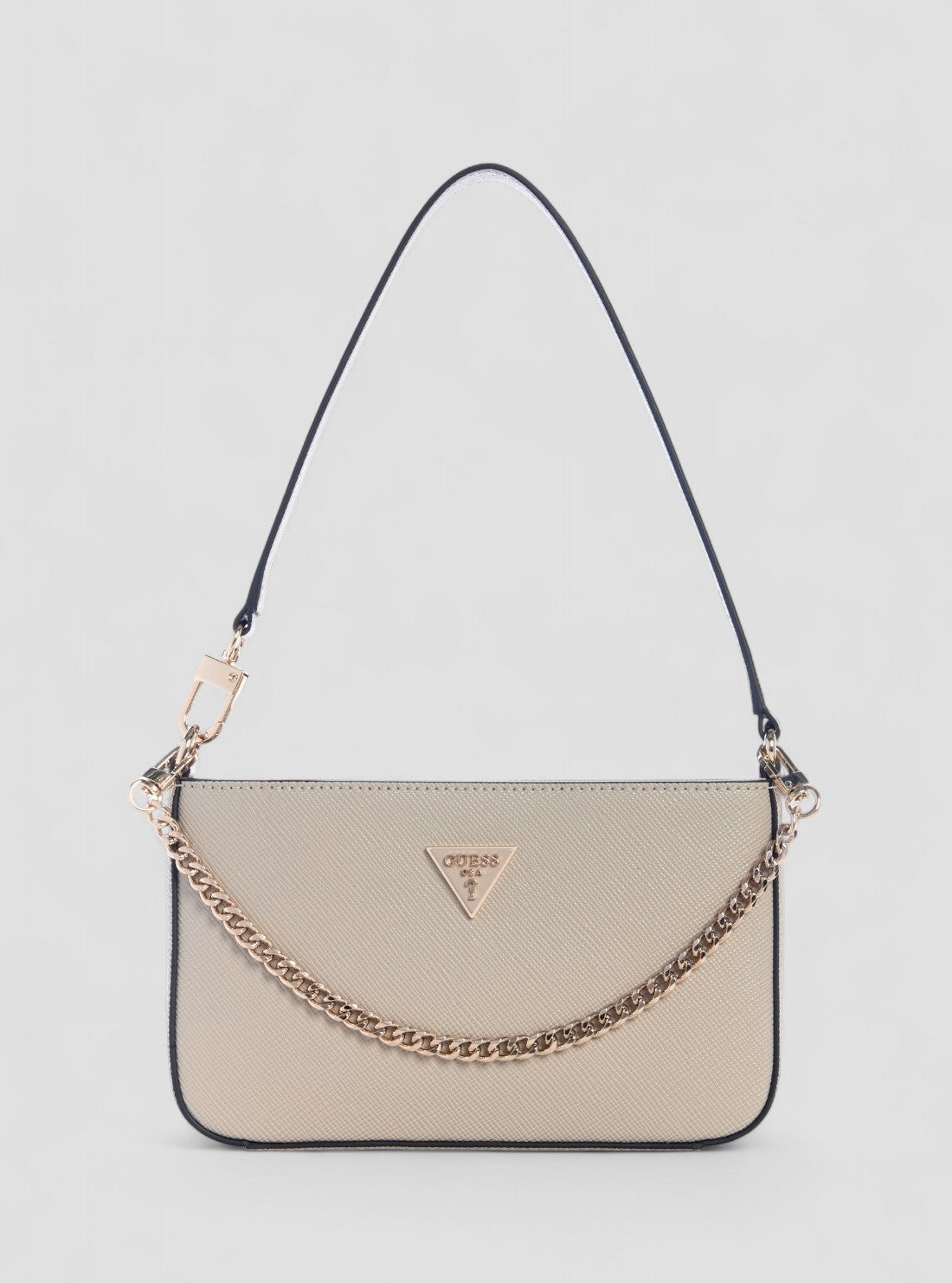 GUESS Womens Beige Noelle Mini Top Shoulder Bag ZG967272 Front View