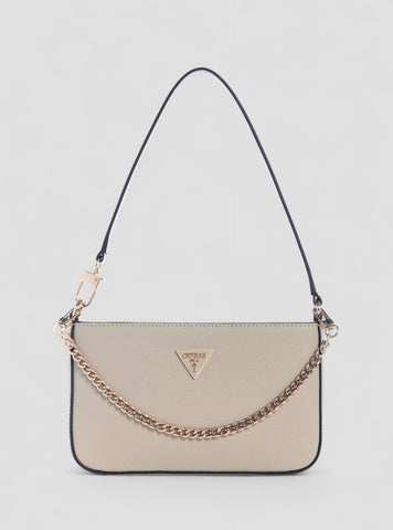 GUESS Womens Beige Noelle Mini Top Shoulder Bag ZG967272 Front View