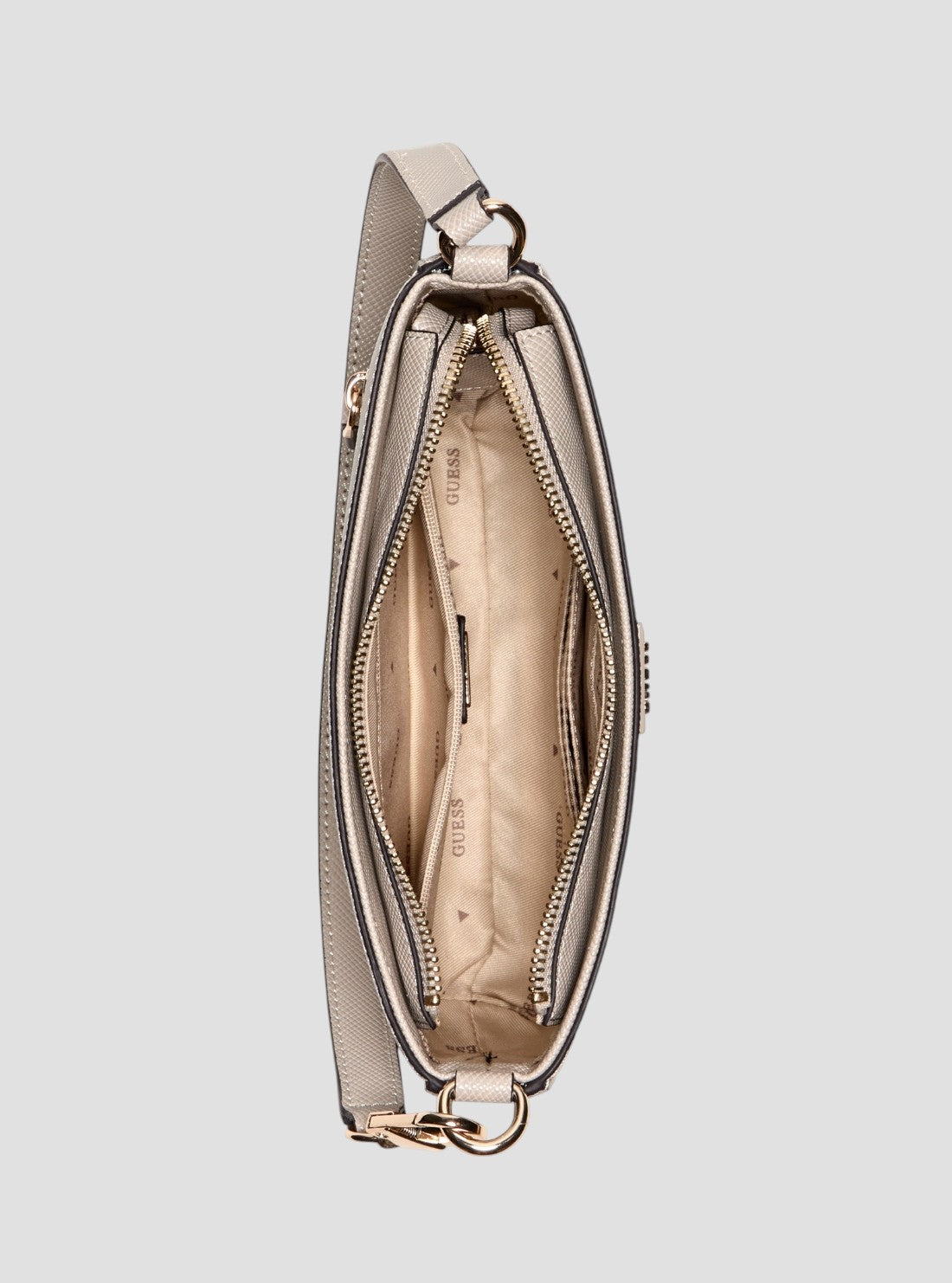 GUESS Womens Beige Noelle Mini Top Shoulder Bag ZG967272 Inside View