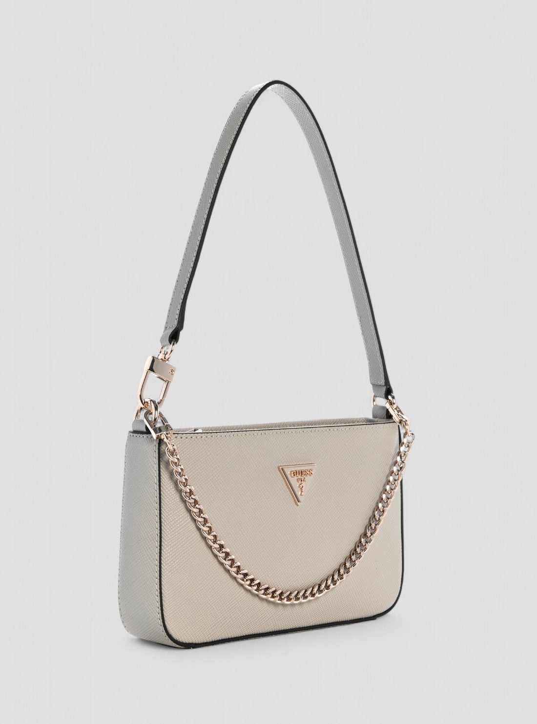 GUESS Womens Beige Noelle Mini Top Shoulder Bag ZG967272 Front Side View