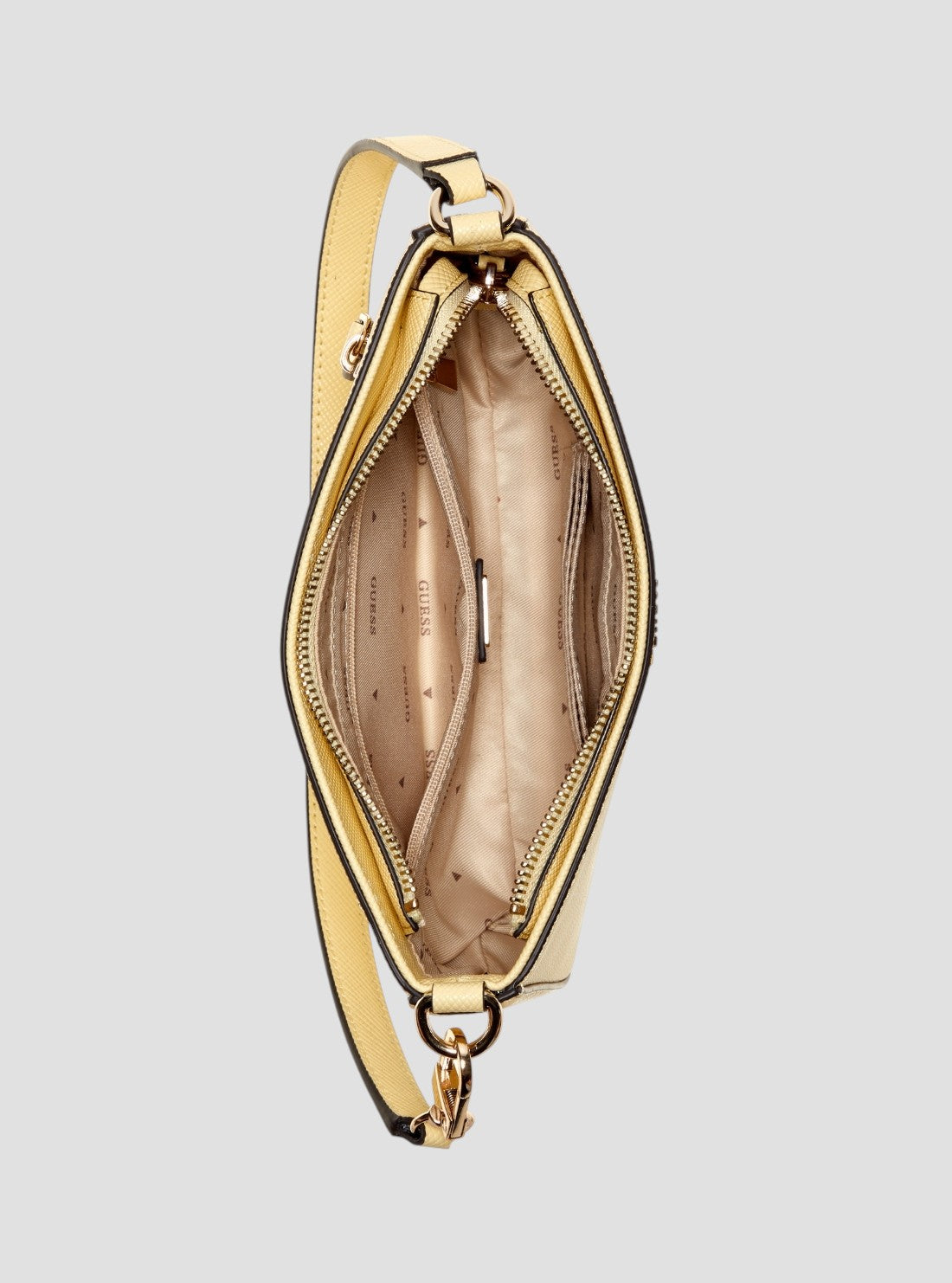 GUESS Womens Yellow Noelle Mini Top Shoulder Bag ZG967272 Inside View