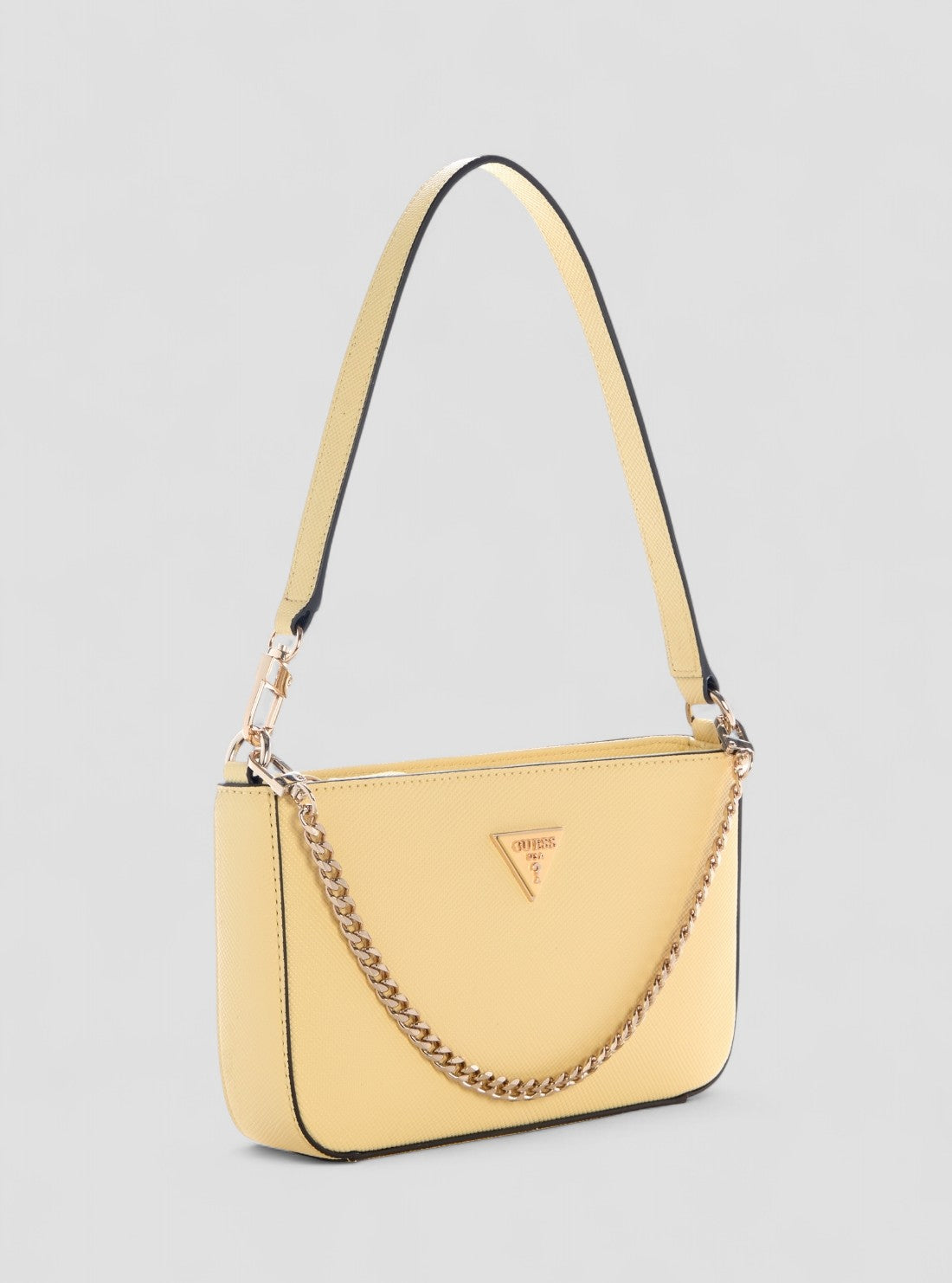 GUESS Womens Yellow Noelle Mini Top Shoulder Bag ZG967272 Front Side View