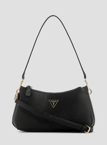 GUESS Womens Black Noelle 3 Compartment Shoulder Crossbody Bag ZG967273 Front View