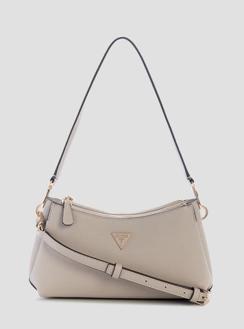 GUESS Womens Taupe Noelle 3 Compartment Shoulder Crossbody Bag ZG967273 Front View