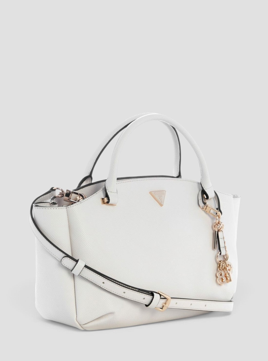 GUESS Womens Off-White Gilda 3 Compartment Satchel Bag ZG974706 Side View