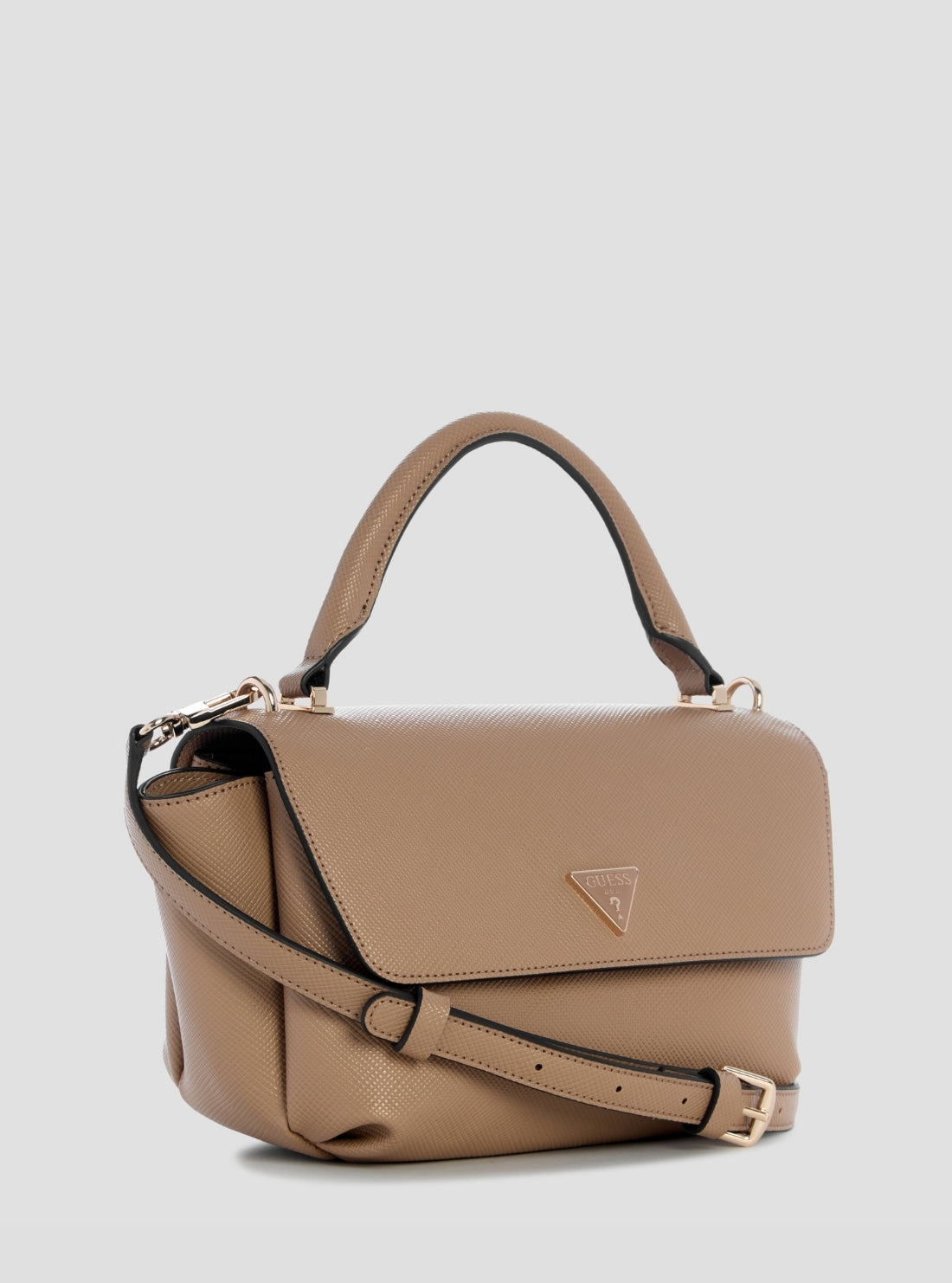 GUESS Womens Beige Gilda Top Handle Flap Bag ZG974720 Side View