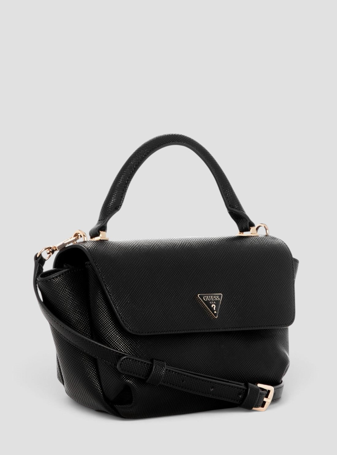 GUESS Womens Black Gilda Top Handle Flap Bag ZG974720 Side View
