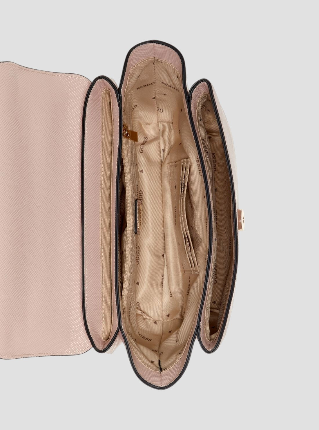GUESS Womens Pink Gilda Top Handle Flap Bag ZG974720 Inside View