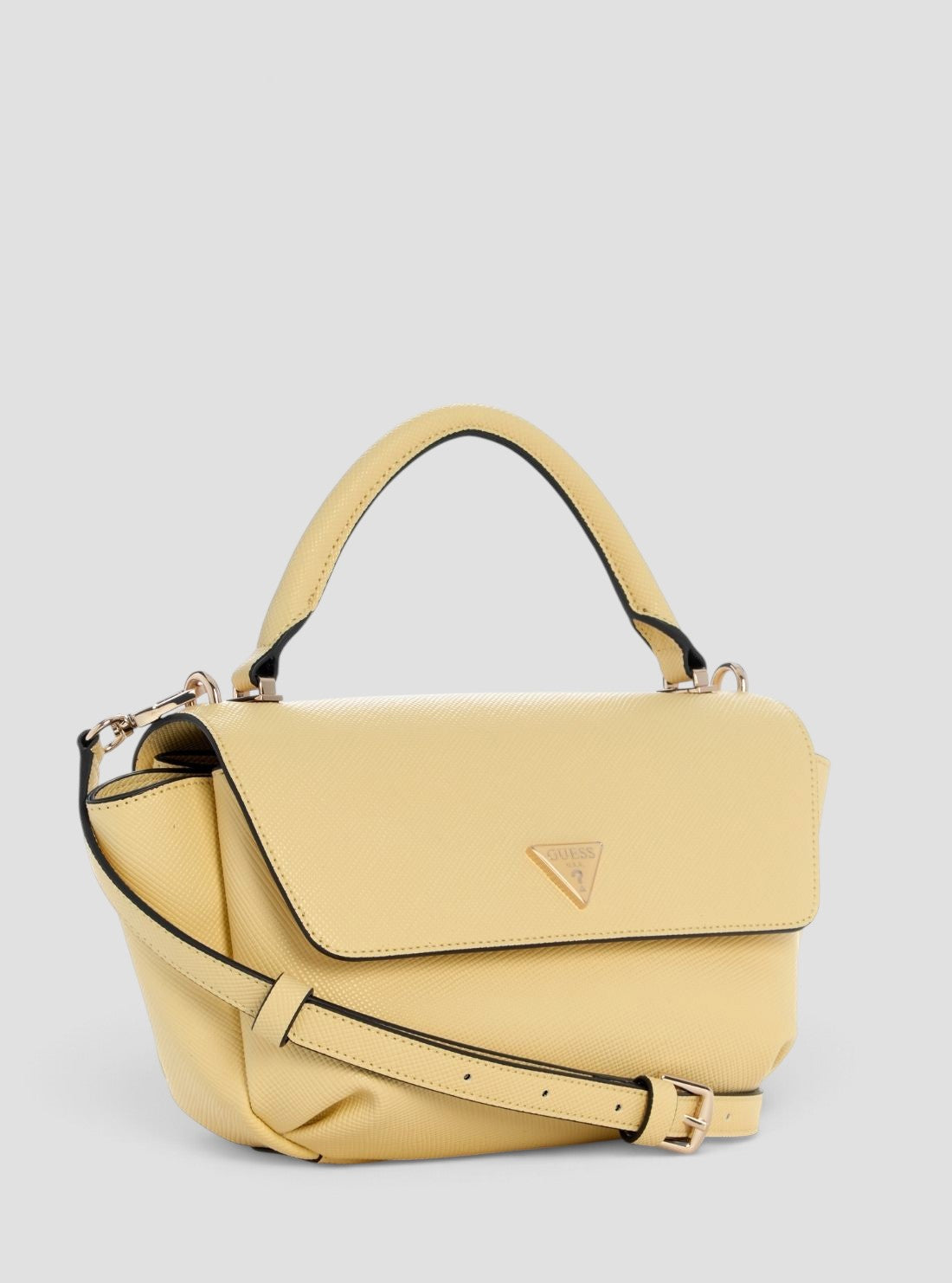 GUESS Womens Pale Yellow Gilda Top Handle Flap Bag ZG974720 Side View