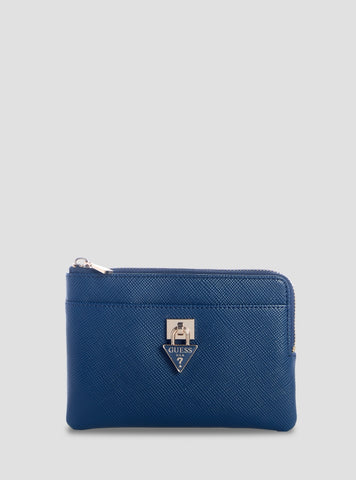 GUESS Womens Blue Patsie Key Ring Pouch ZG9919148 Front View
