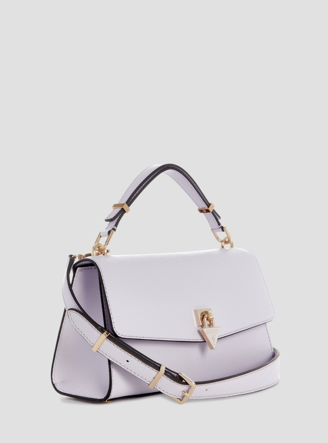 GUESS Womens Purple Patsie Top Handle Flap Bag ZG991920 Side View