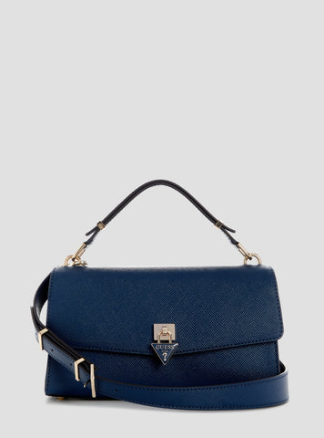 GUESS Womens Blue Patsie Top Handle Flap Bag ZG991920 Front View