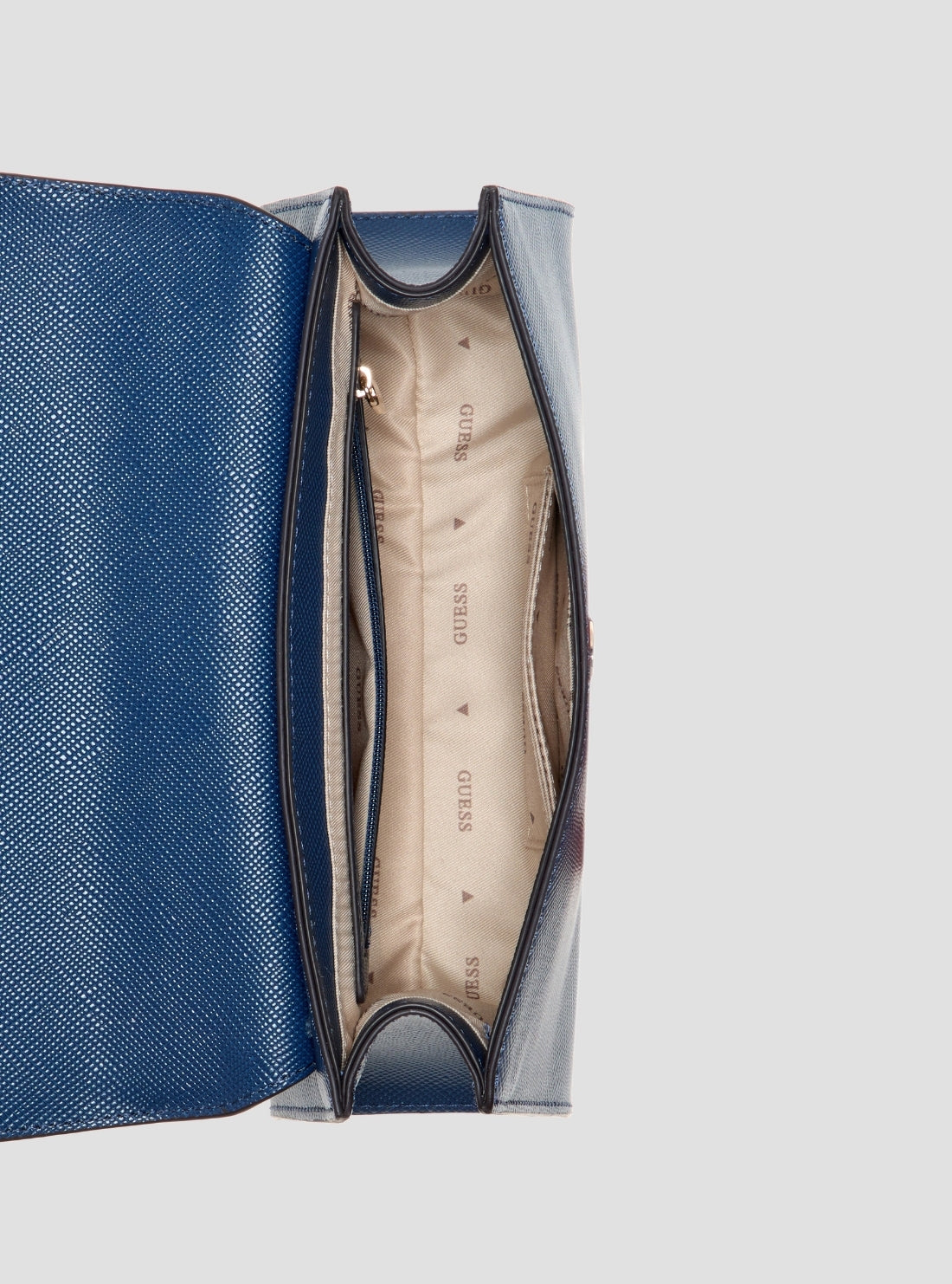 GUESS Womens Blue Patsie Top Handle Flap Bag ZG991920 Inside View
