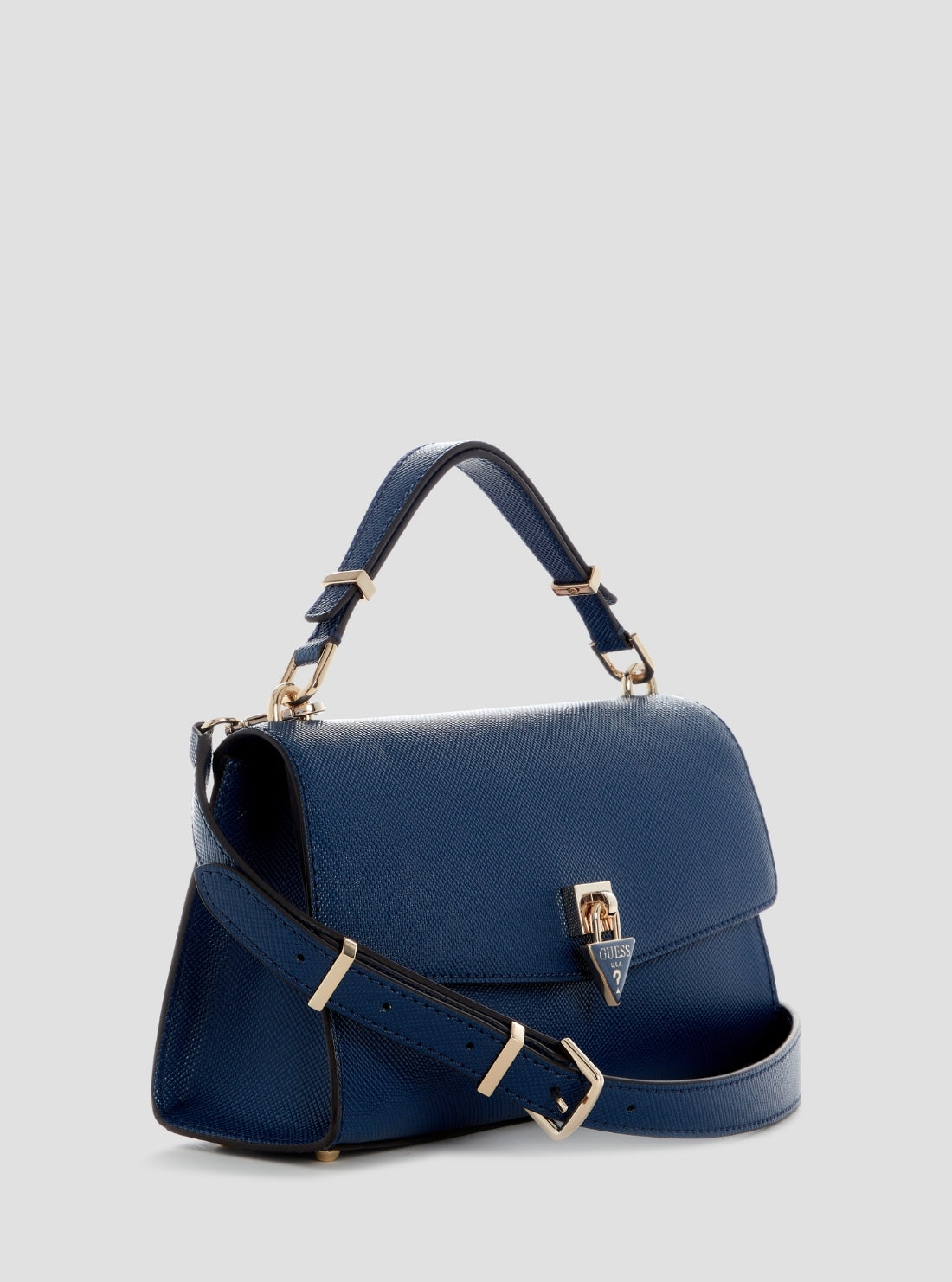 GUESS Womens Blue Patsie Top Handle Flap Bag ZG991920 Side View