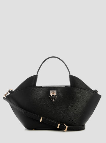 GUESS Womens Black Patsie Mini Tote Bag ZG991975 Front View