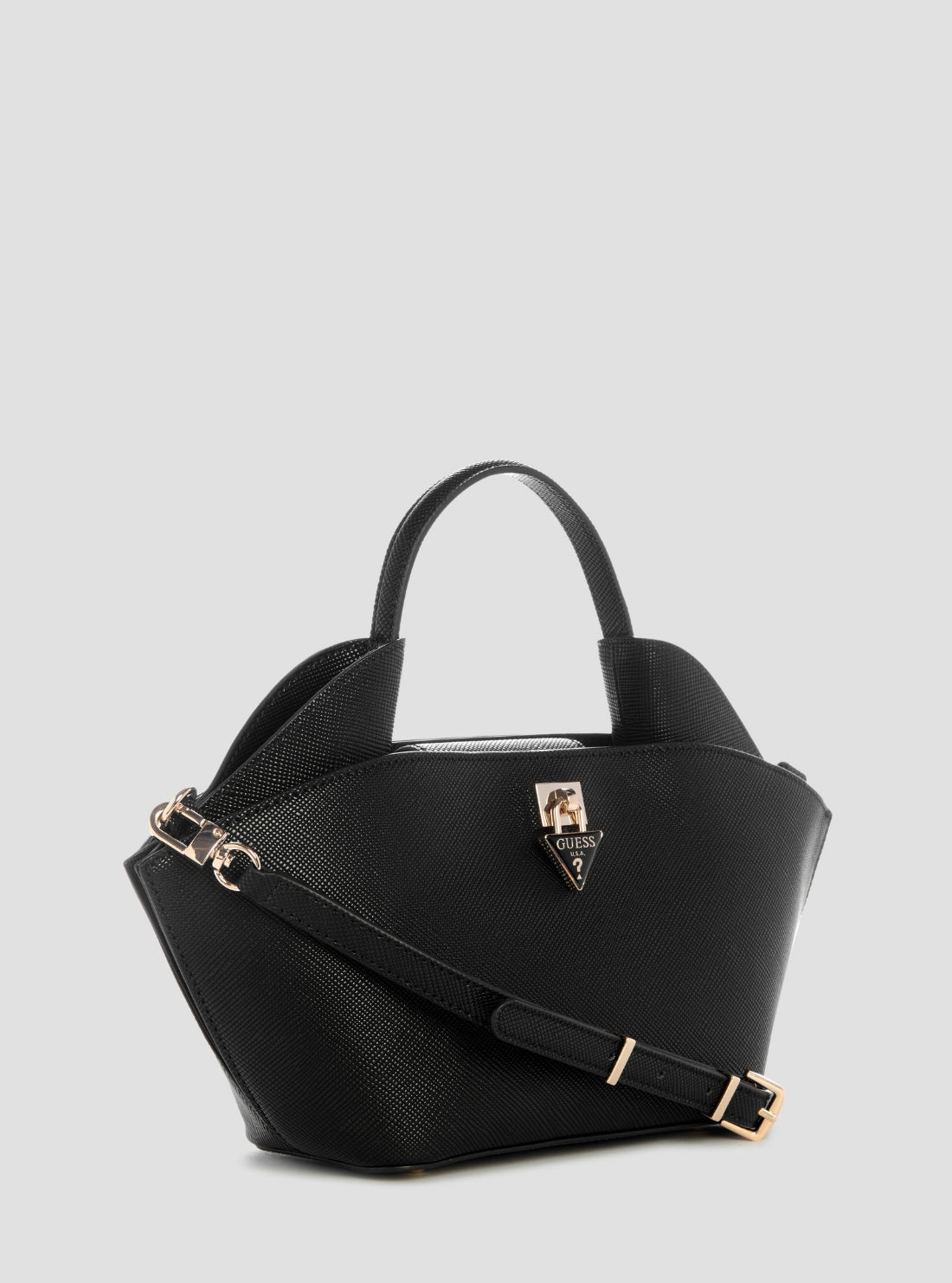 GUESS Womens Black Patsie Mini Tote Bag ZG991975 Side View