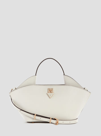 GUESS Womens White Patsie Mini Tote Bag ZG991975 Front View