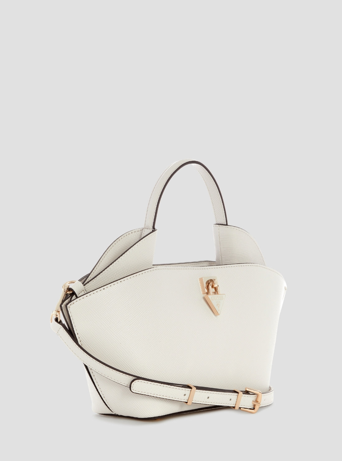 GUESS Womens White Patsie Mini Tote Bag ZG991975 Side VIew