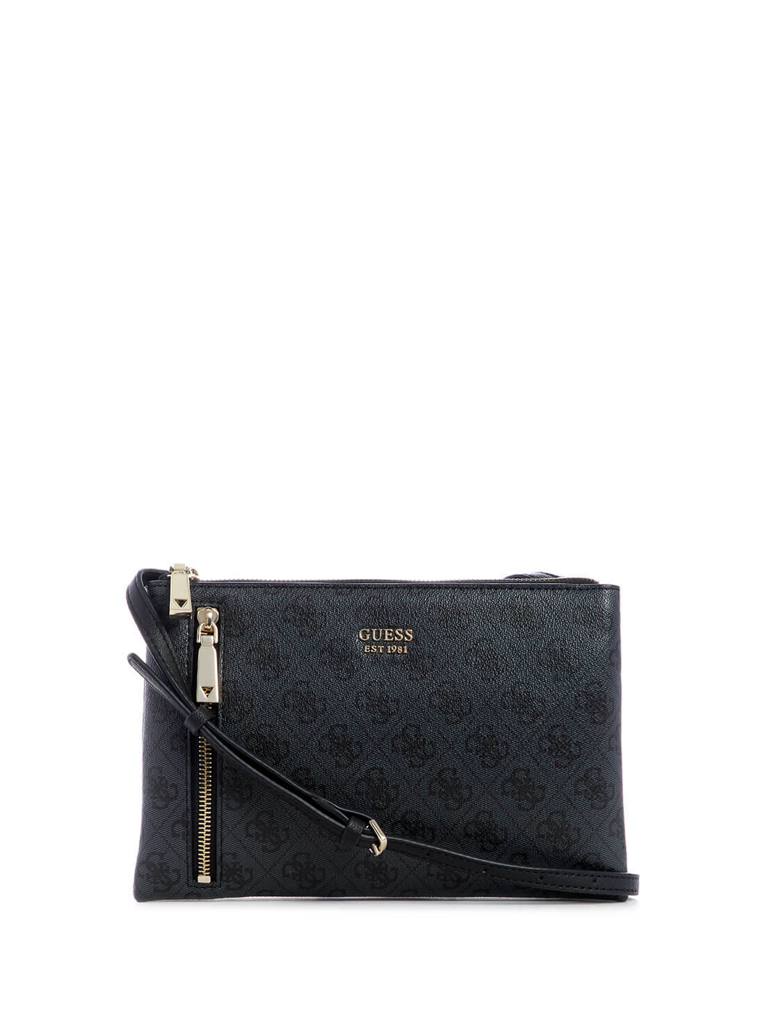 Black Logo Naya Crossbody Bag | GUESS Women's handbags | front view