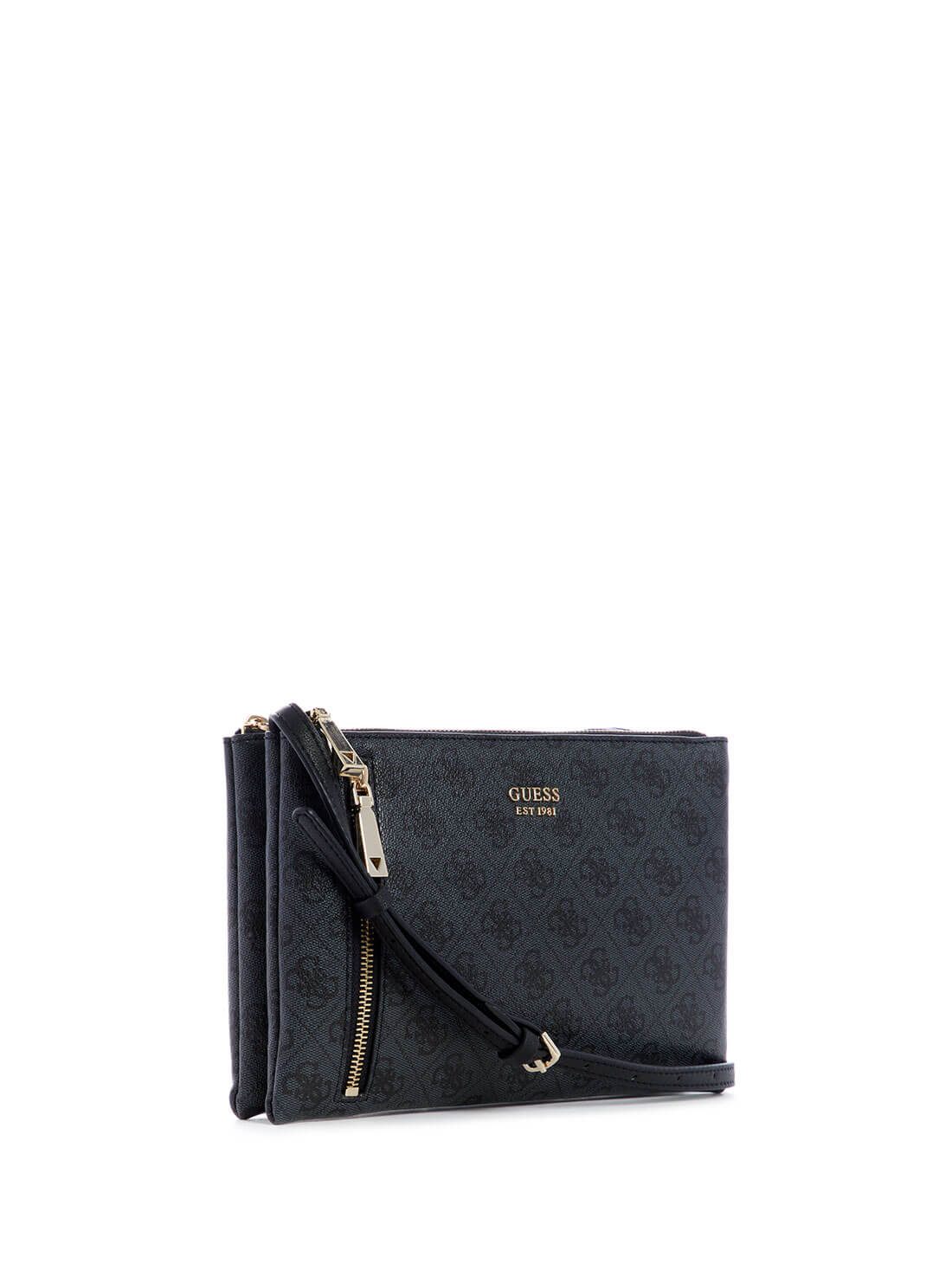 Black Logo Naya Crossbody Bag | GUESS Women's Handbags | side view