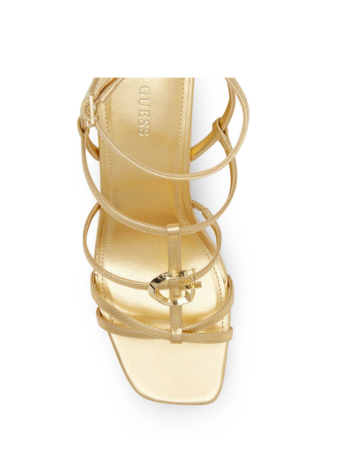 Amazon.com | GUESS Women's Bolten Heeled Sandal, Gold, 6.5 | Heeled Sandals