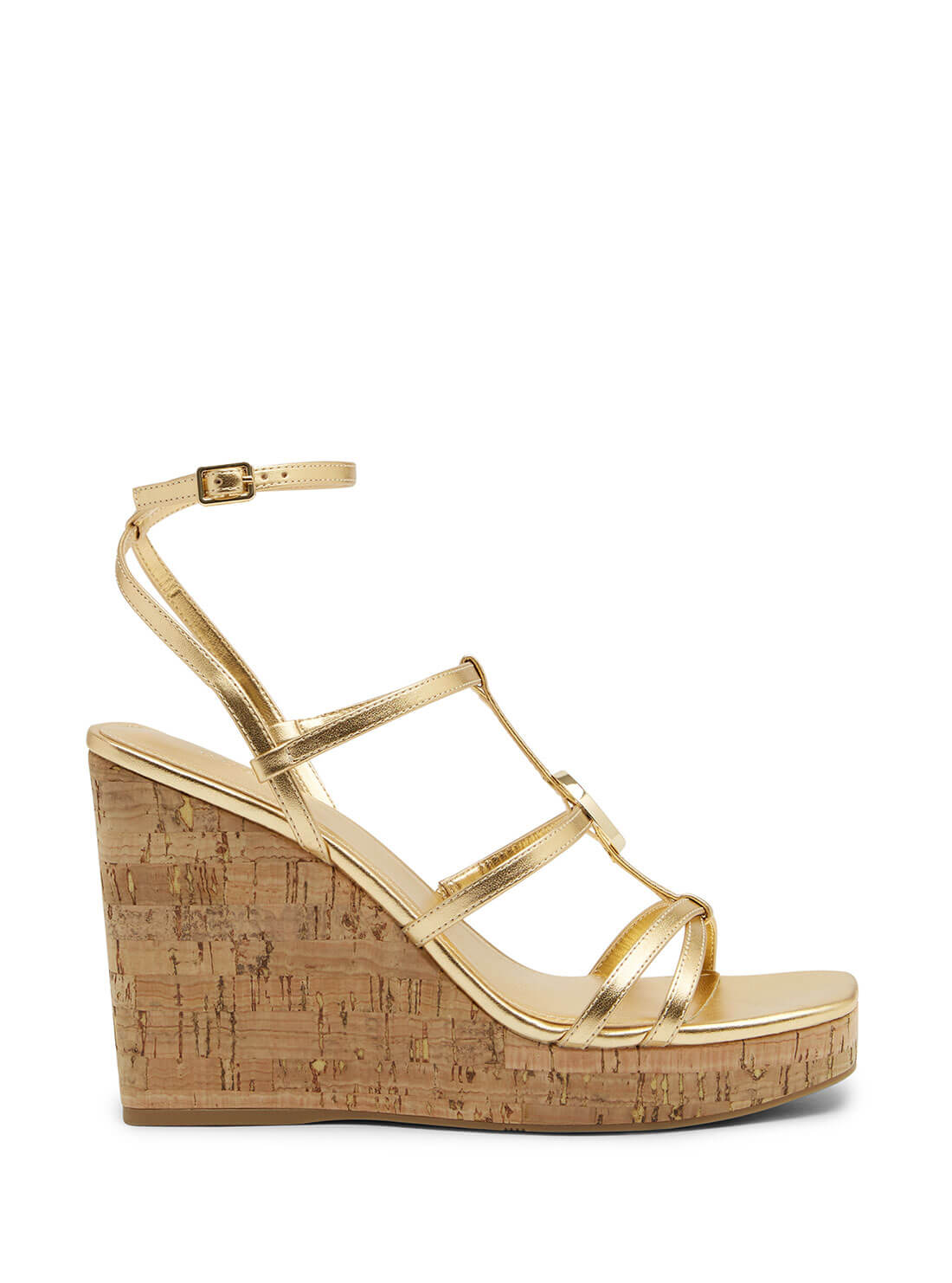Gold Felia Wedge Heels | GUESS Women's Heels | side view