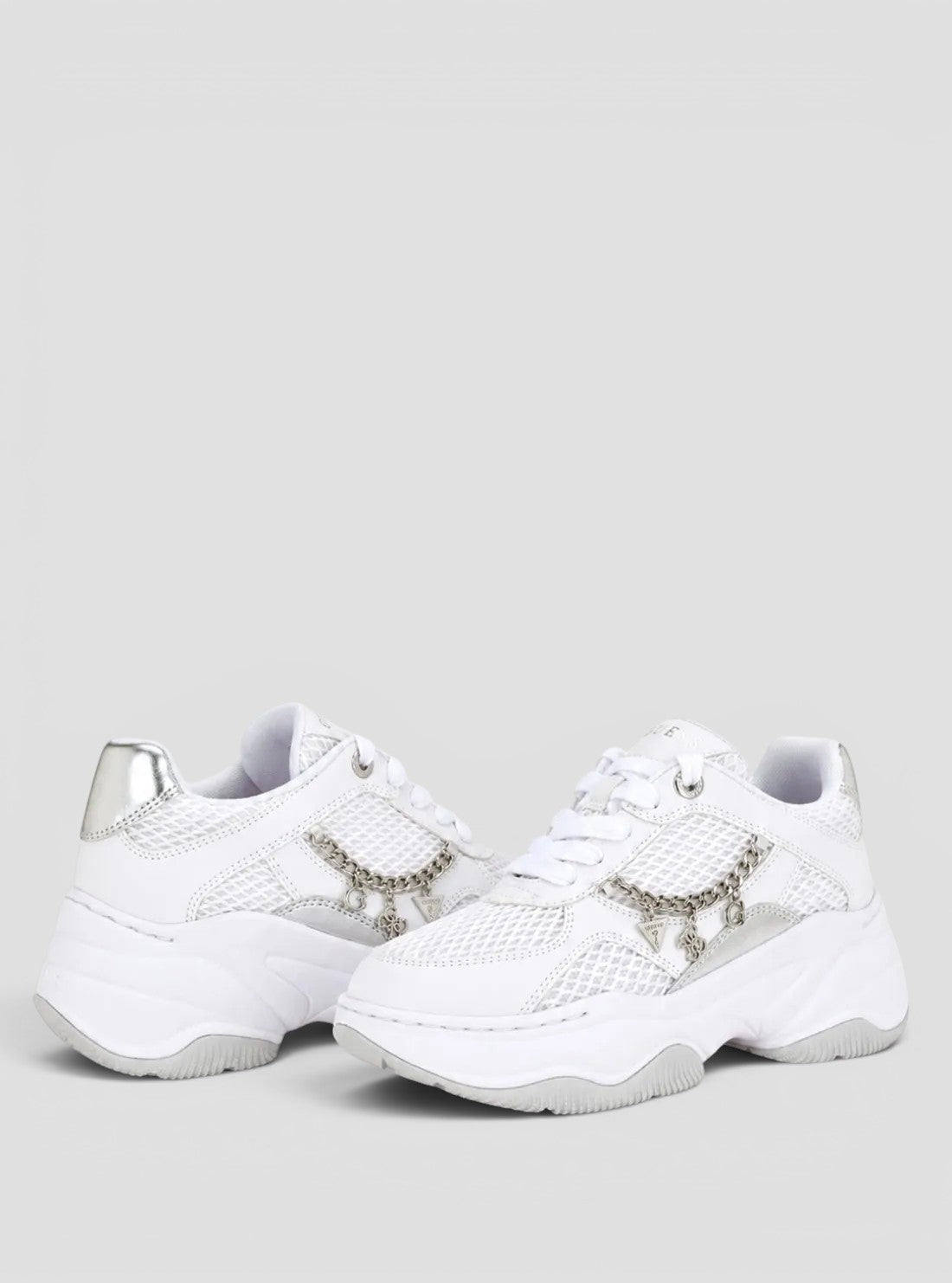 GUESS Womens White Harpaa Sneakers HARPAA Front Side View
