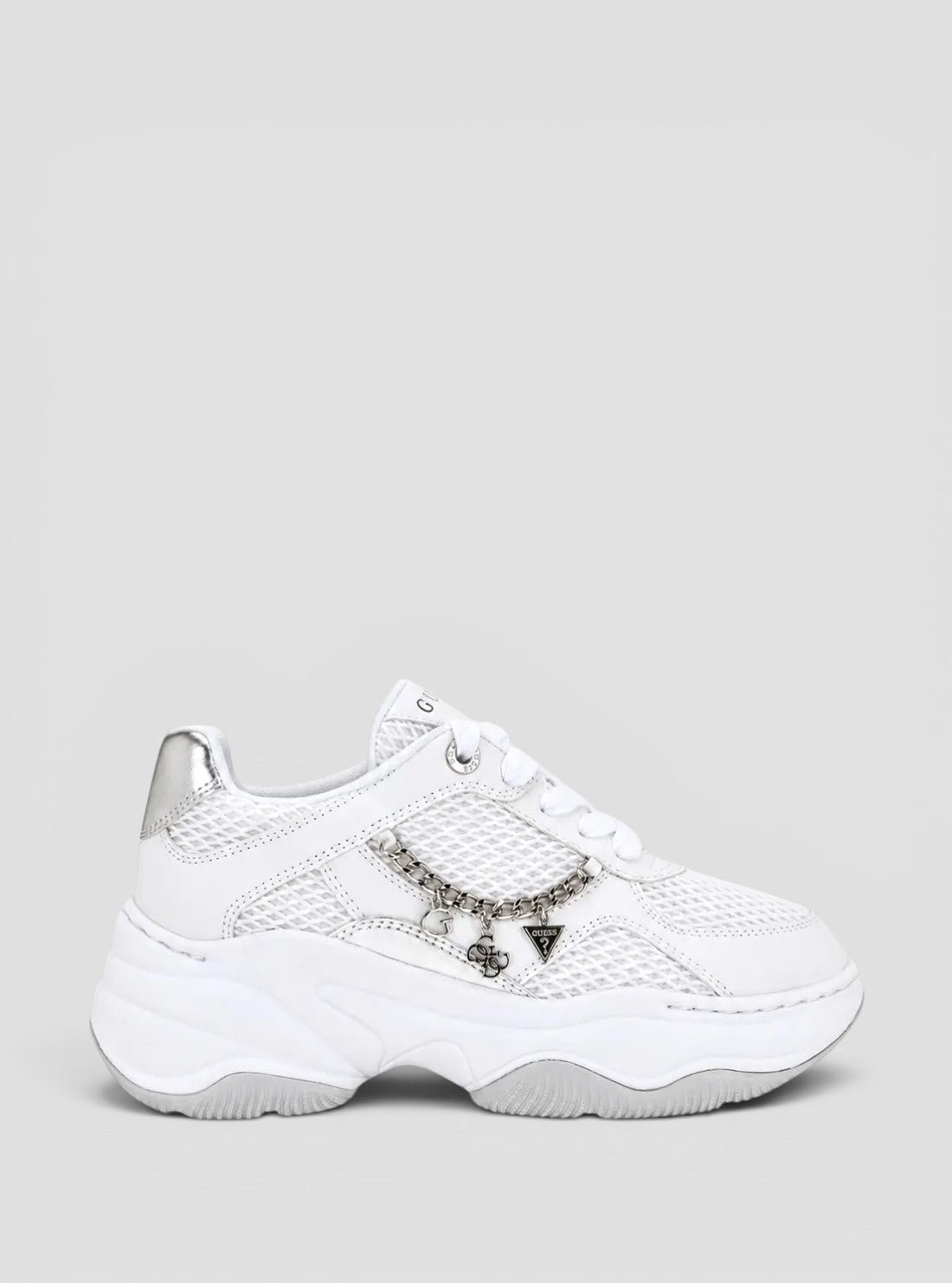 GUESS Womens White Harpaa Sneakers HARPAA Side View2