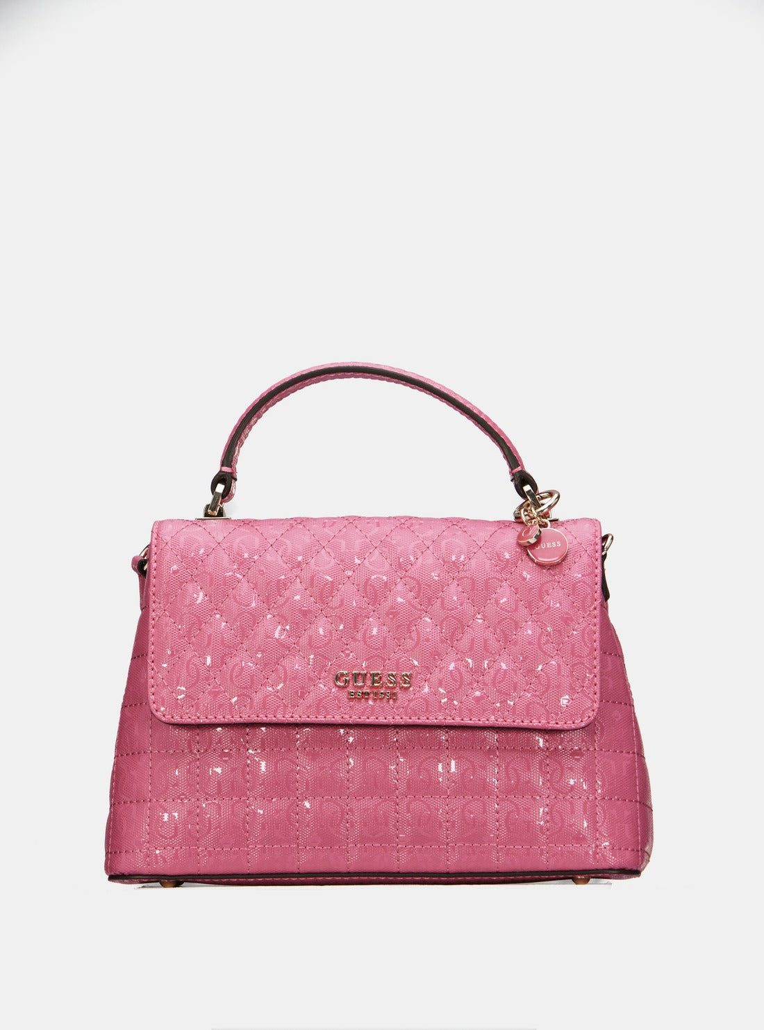 GUESS Pink Yarmilla Top Handle Bag front view