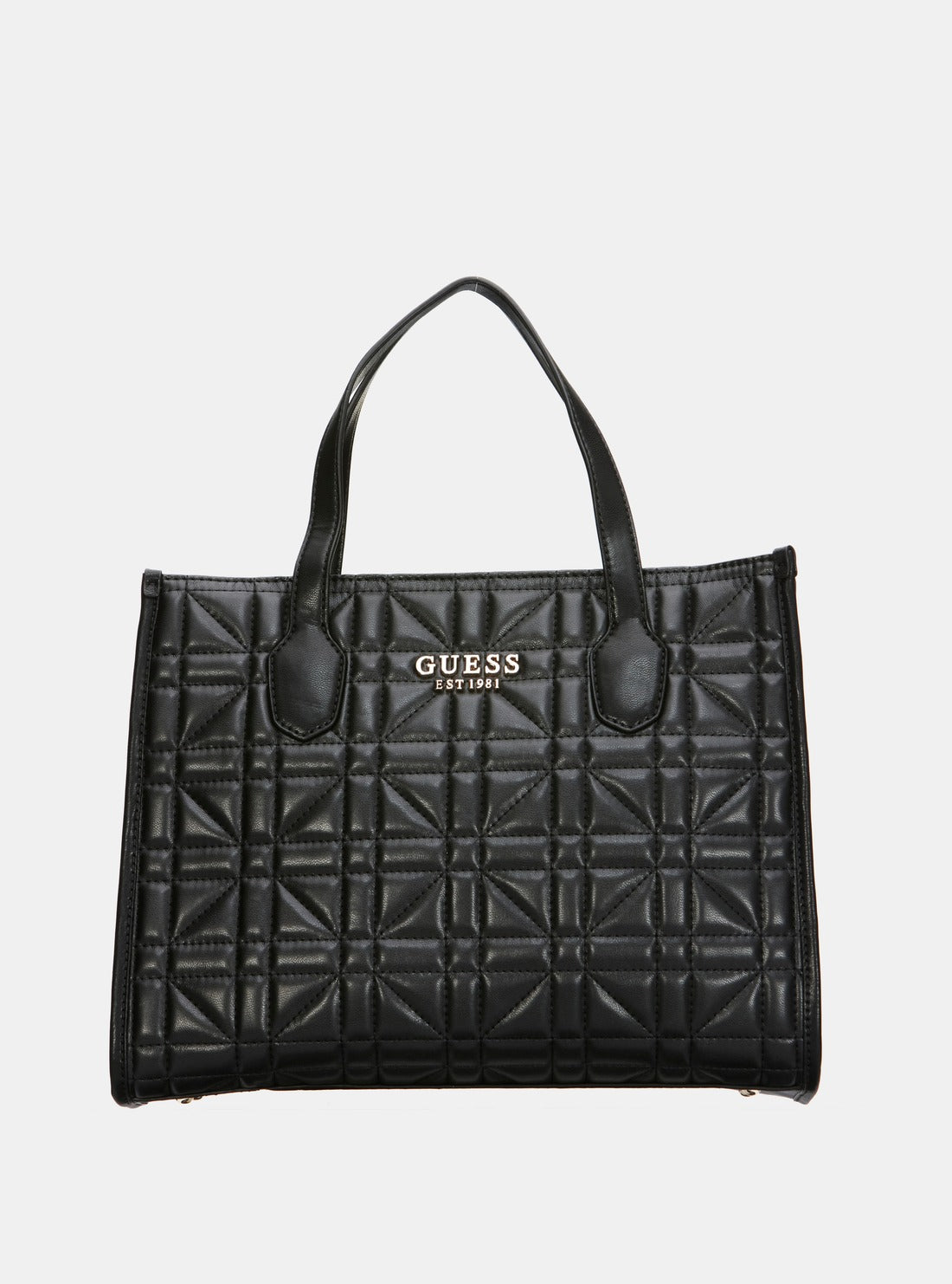 GUESS Black Silvana Tote Bag front view