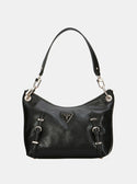 GUESS Black Levia Top Zip Shoulder Bag front view