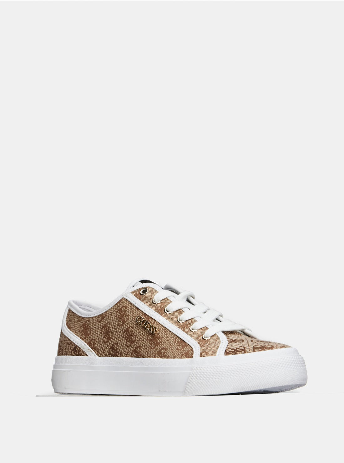 GUESS Brown Logo Jelexa Low Top Sneakers front view