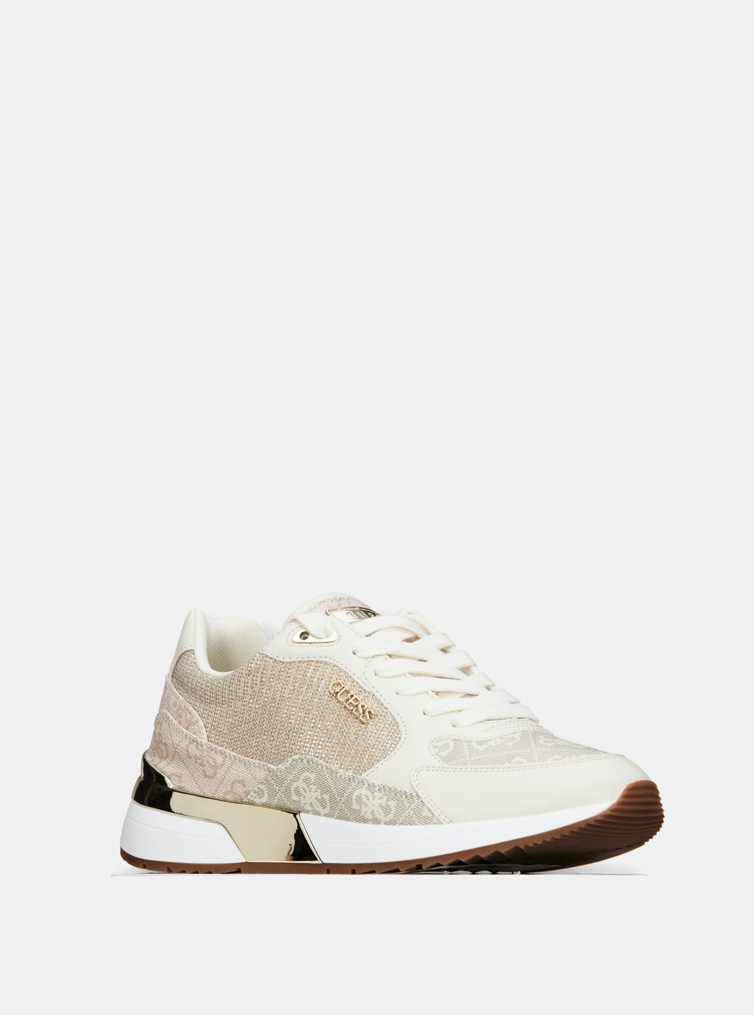 GUESS Cream Logo Low-Top Sneakers front view