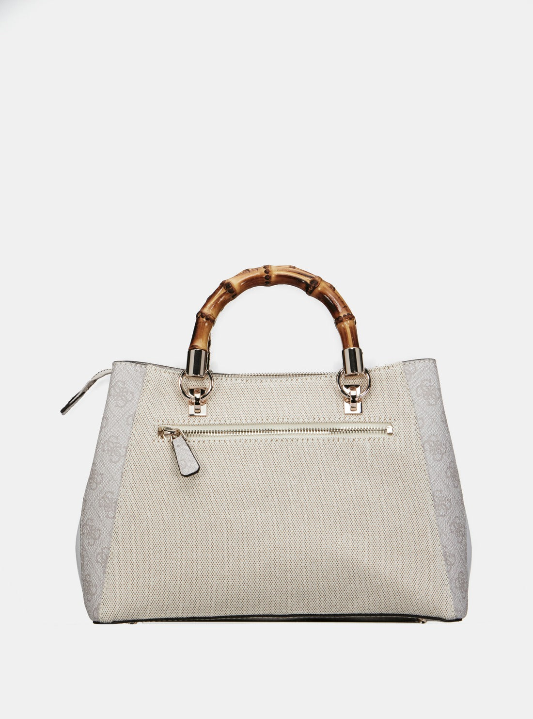 Beige Logo Kerima Bamboo Satchel Bag