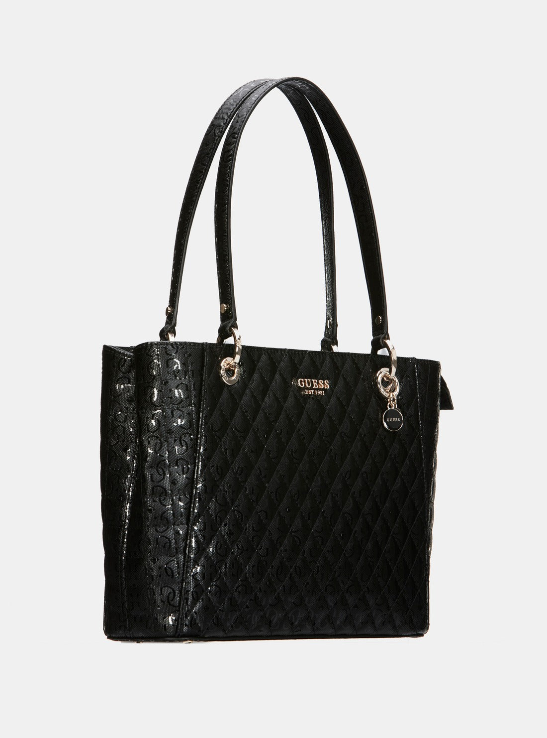 GUESS Black Yarmilla Small Tote Bag side view