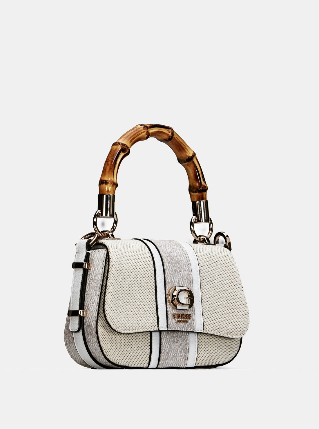 Beige Logo Kerima Bamboo Mini Bag side view