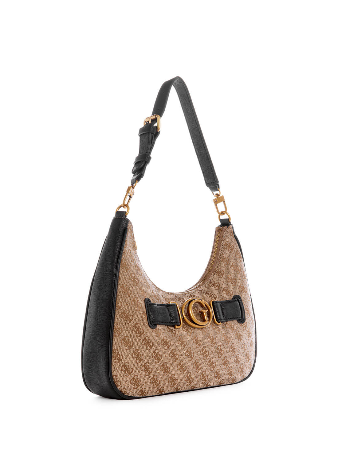 Black Logo Aviana Hobo Shoulder Bag | GUESS Women's Handbags | side view