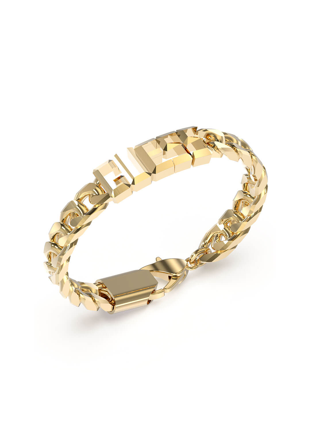 Gold Logo Vegas Chain Bracelet | GUESS Men's Jewellery | front view
