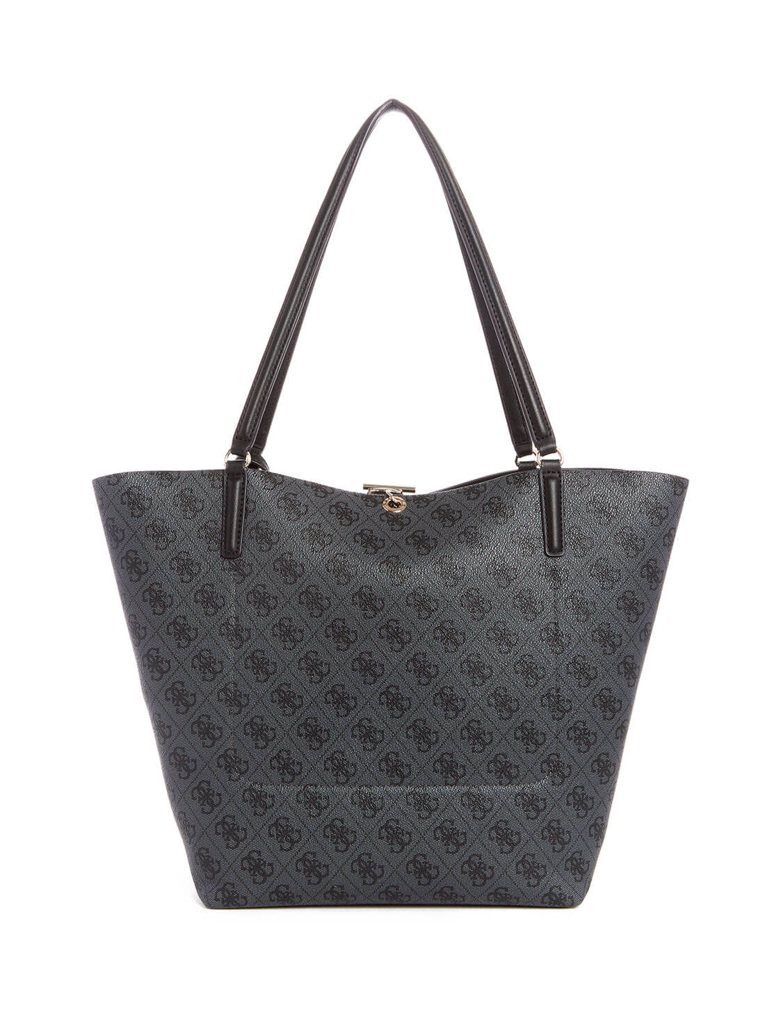 Black Logo Alby Tote Bag | GUESS Women's Handbags | back view