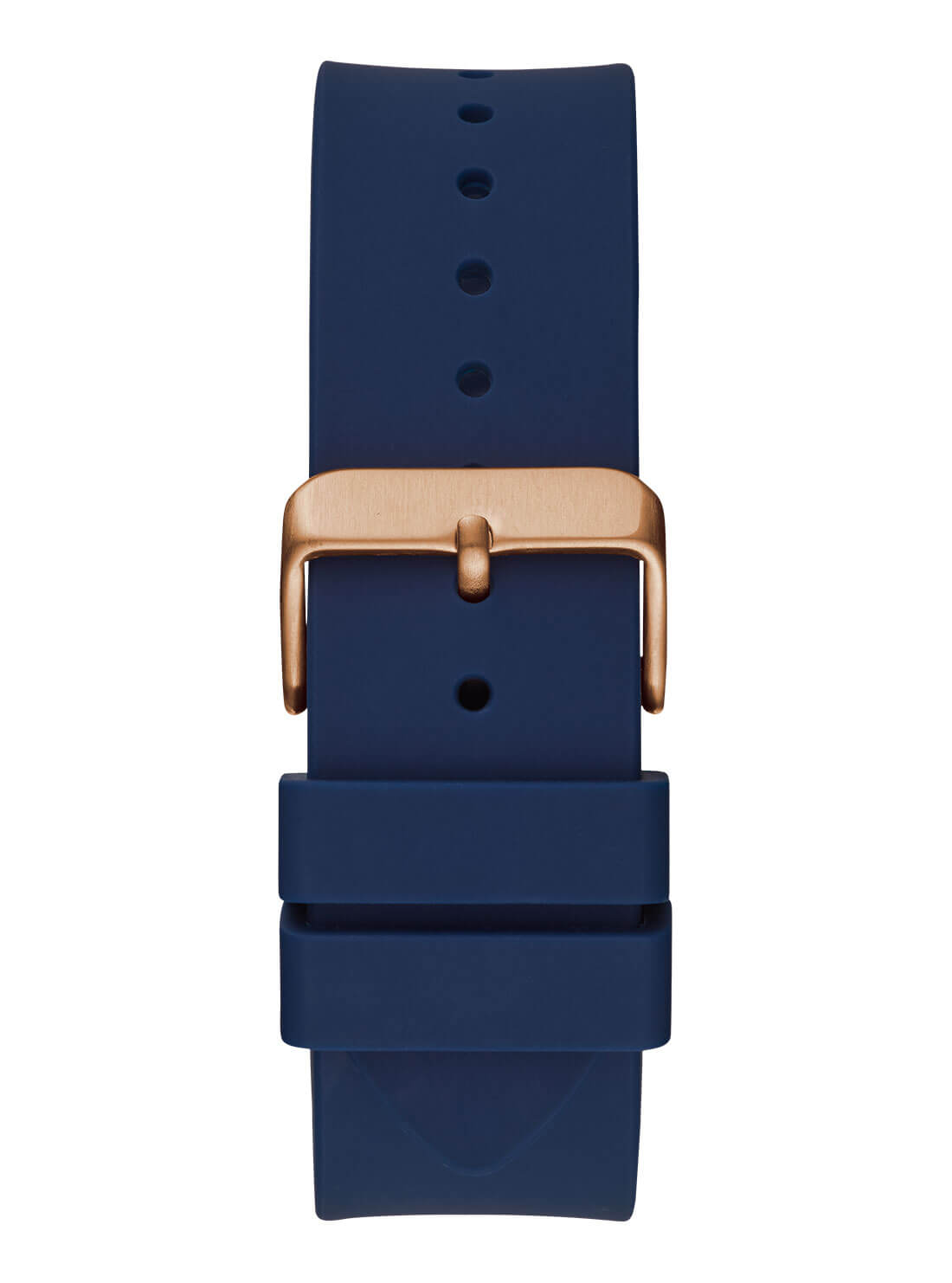 Rose Gold Genesis Blue Silicone Watch | GUESS Men's Accessories | back view
