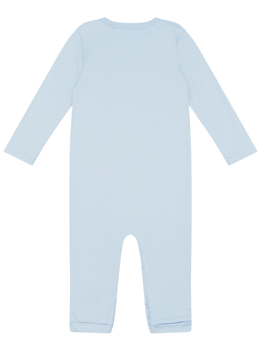 GUESS Baby Boy Blue Overall Logo Onesie (0-12m) H1YW12KA6W0 Front View