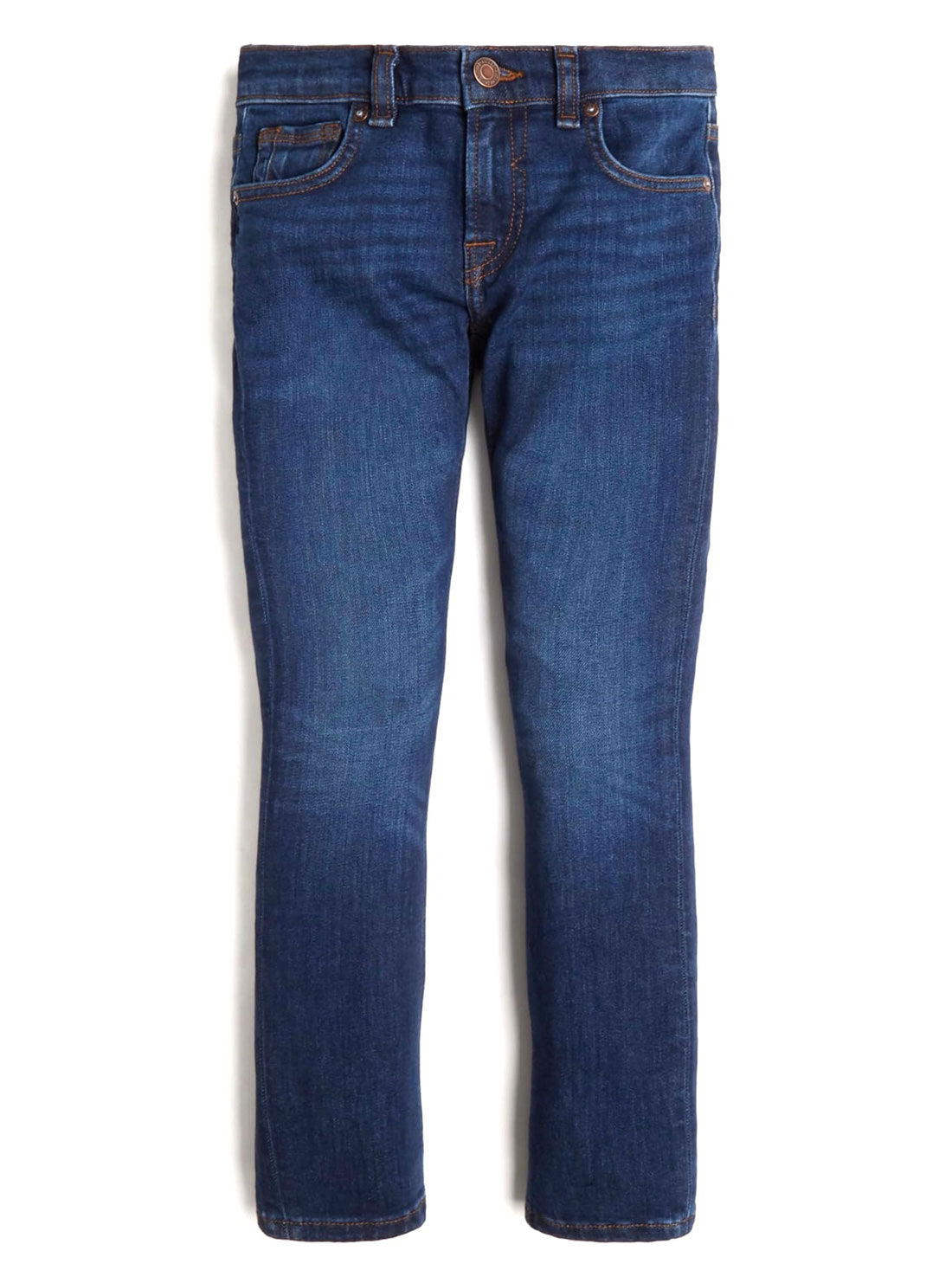 GUESS Kids Big Boy Carry Dark Skinny Denim Jeans (7-16) L2RA12D4GV0 Front View