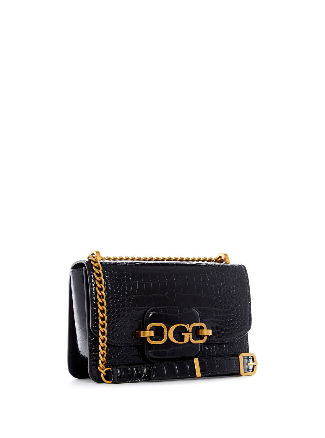 Black Hensely G Croc Convertible Crossbody Bag