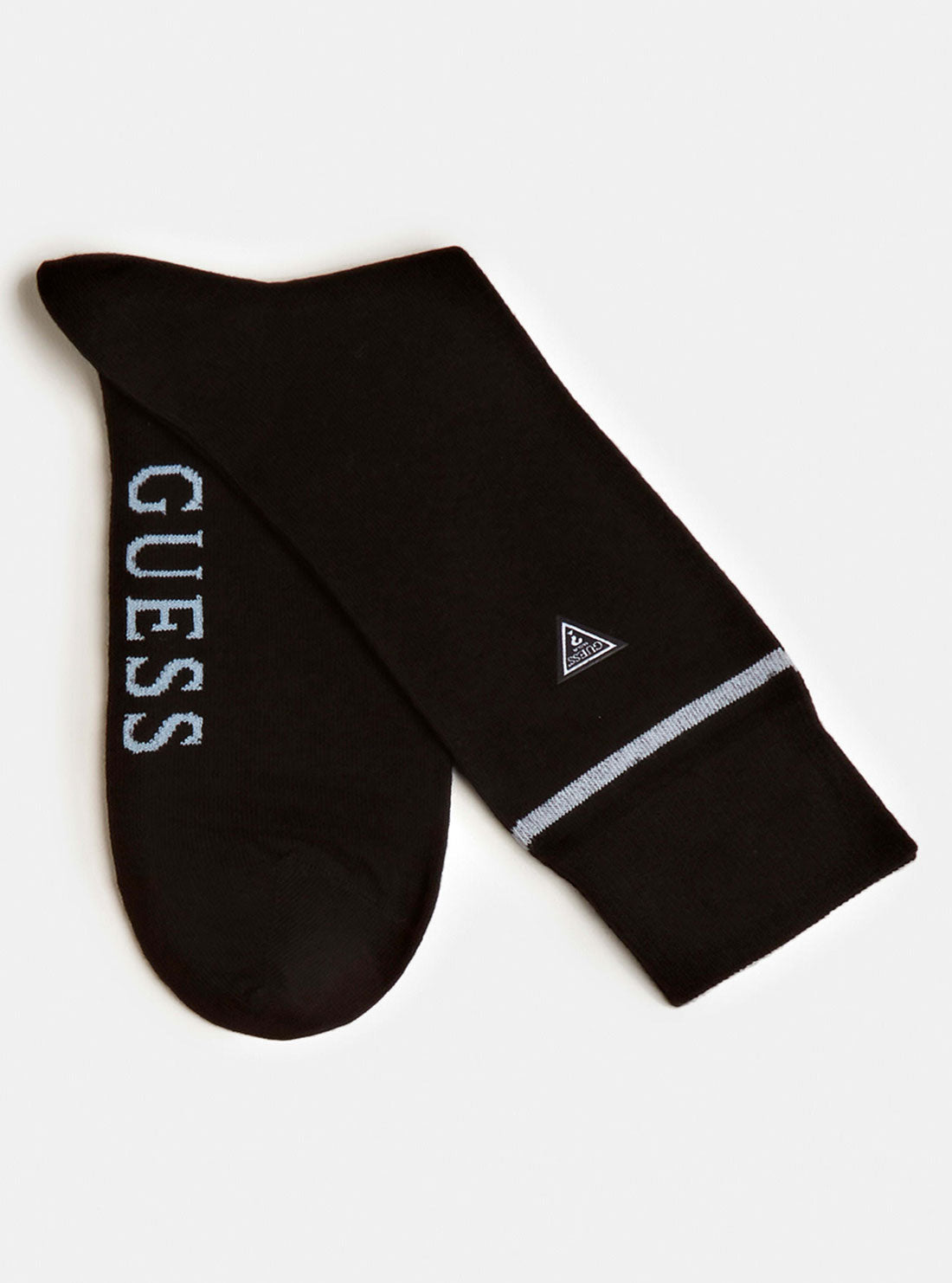 GUESS Mens Black Logo Crew Plain Socks U94Y01ZZ02V Full View