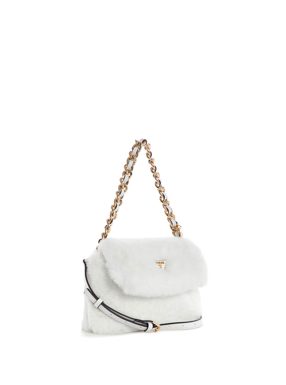 GUESS Women's White Giselda Crossbody Flap Bag FG839321 Side View