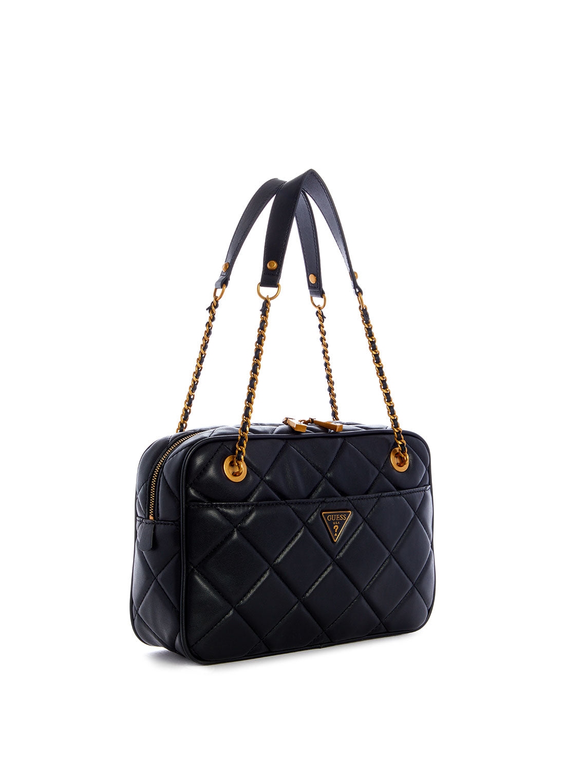 GUESS Womens Black Cessily Shoulder Bag QB767918 Front Side View