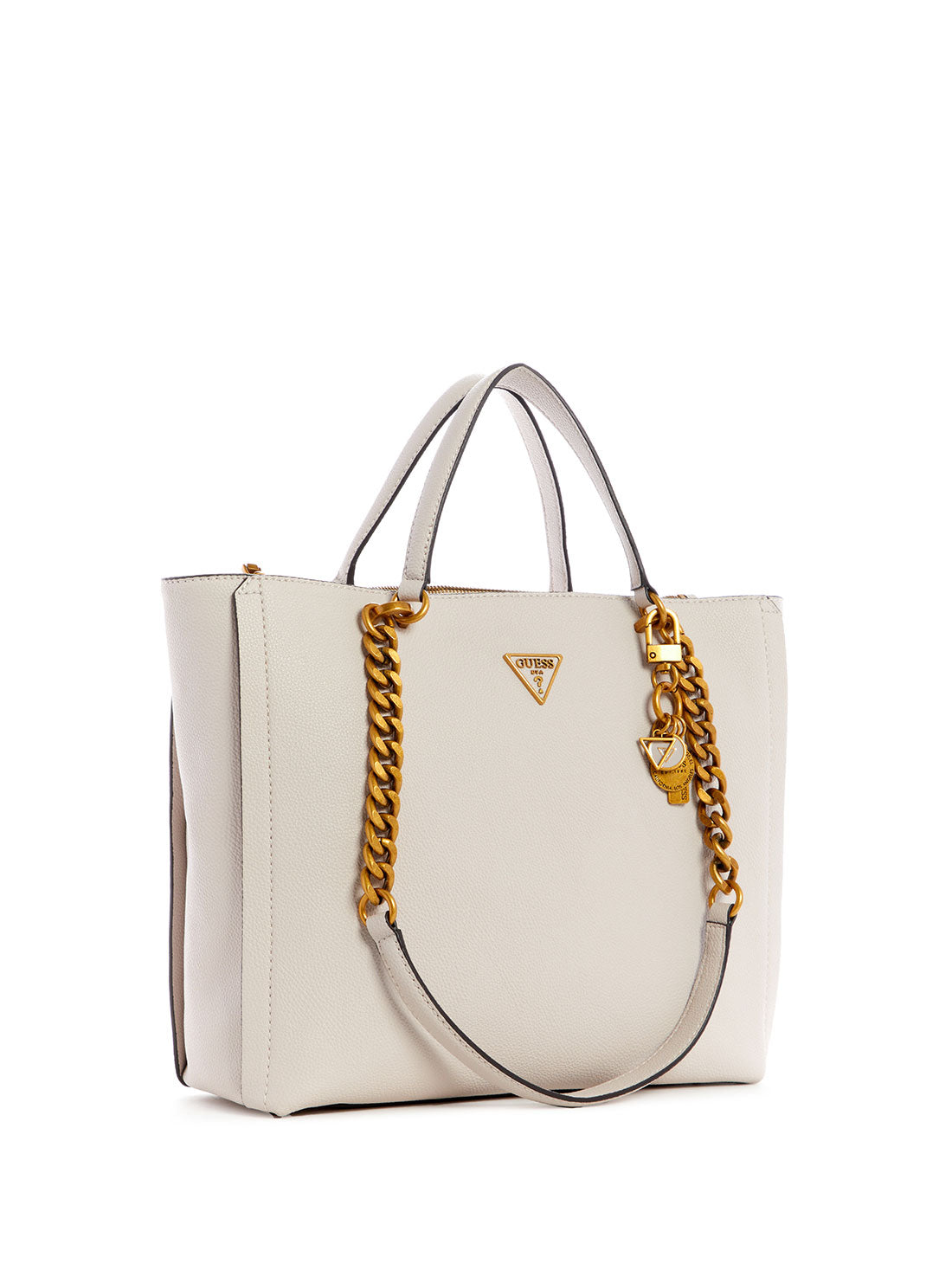 GUESS Womens  Cream Destiny Society Tote Bag VB787823 Front Side View