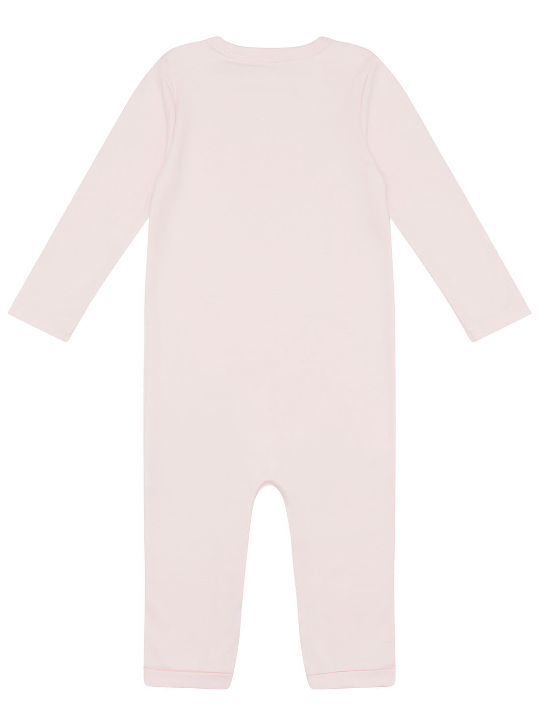GUESS Baby Girl Ballerina Pink Overall Logo Onesie (0-12m) H1YW12KA6W0 Back View