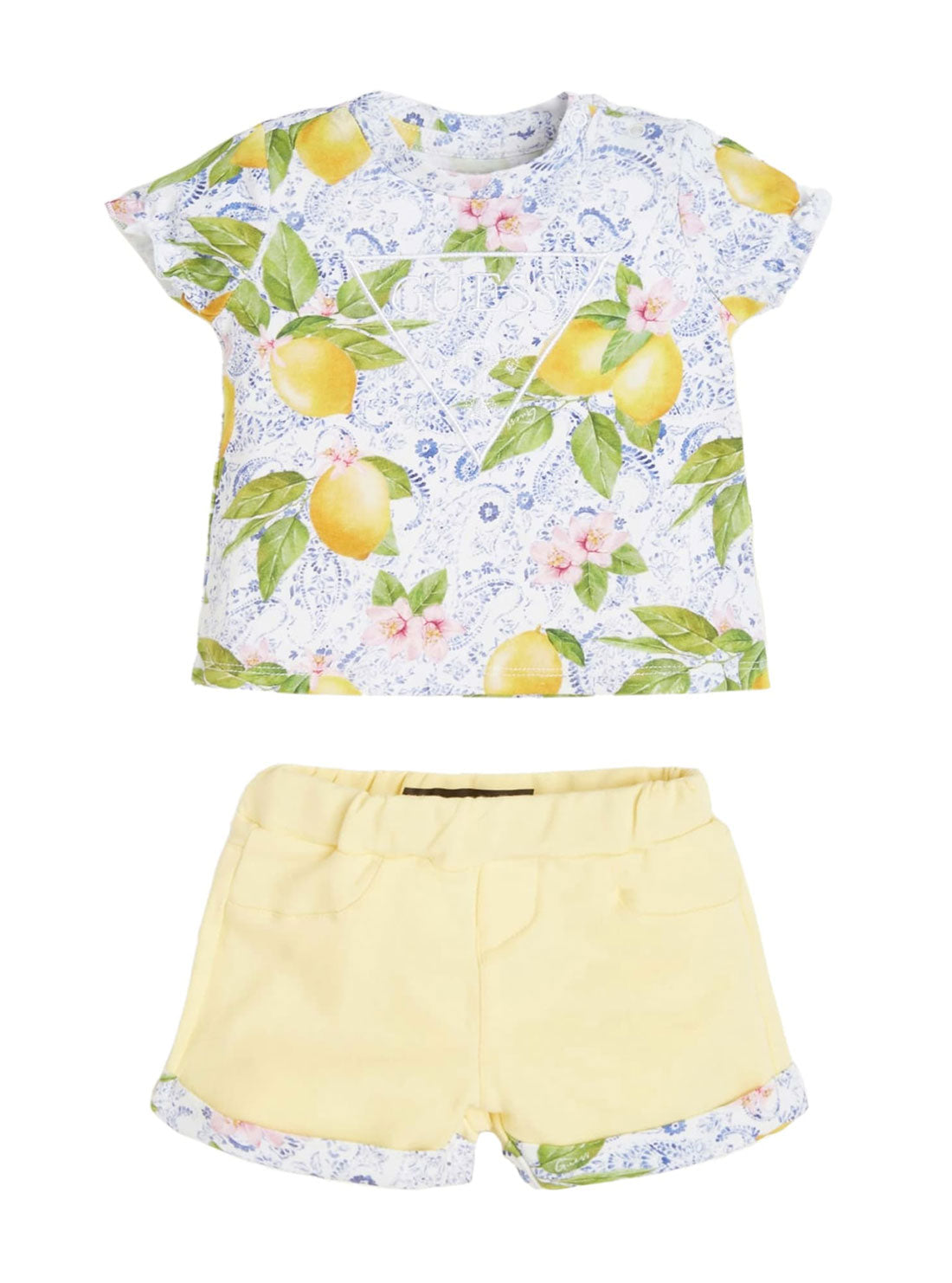 GUESS Baby Girl Lemon Print T-Shirt And Shorts 2-Piece Set (6-24m) A2GG04K6YW1 Front View