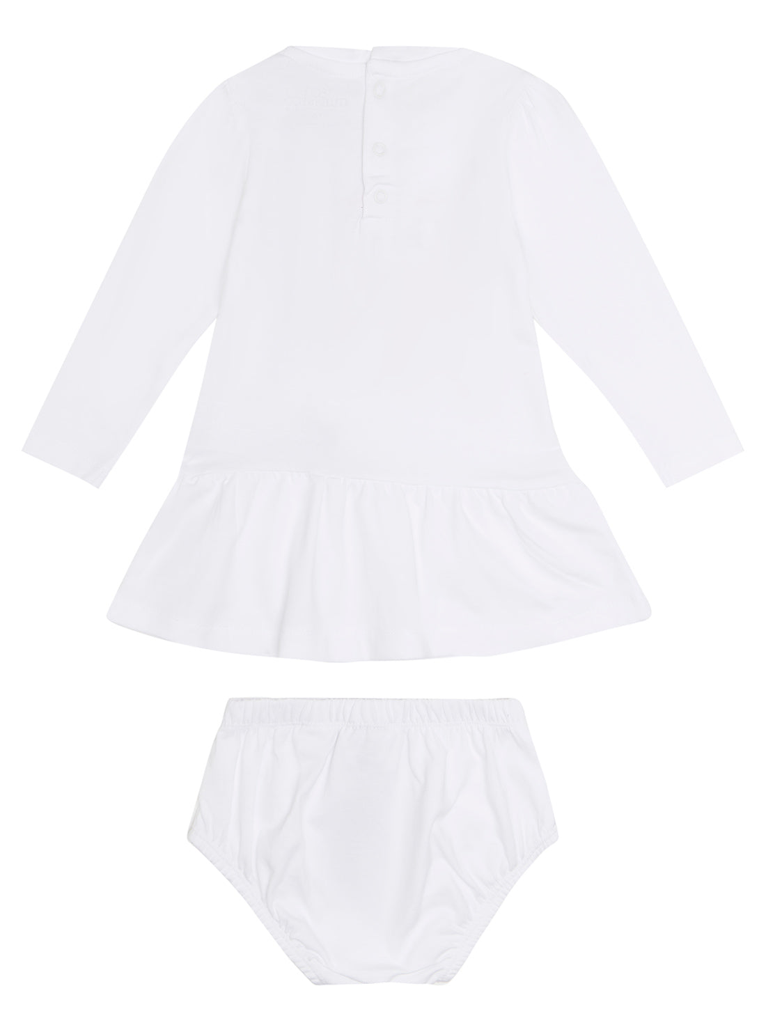 GUESS Baby Girl White Dress And Pants 2-Piece Set (0-3m) A93K19KAUD0 Back View